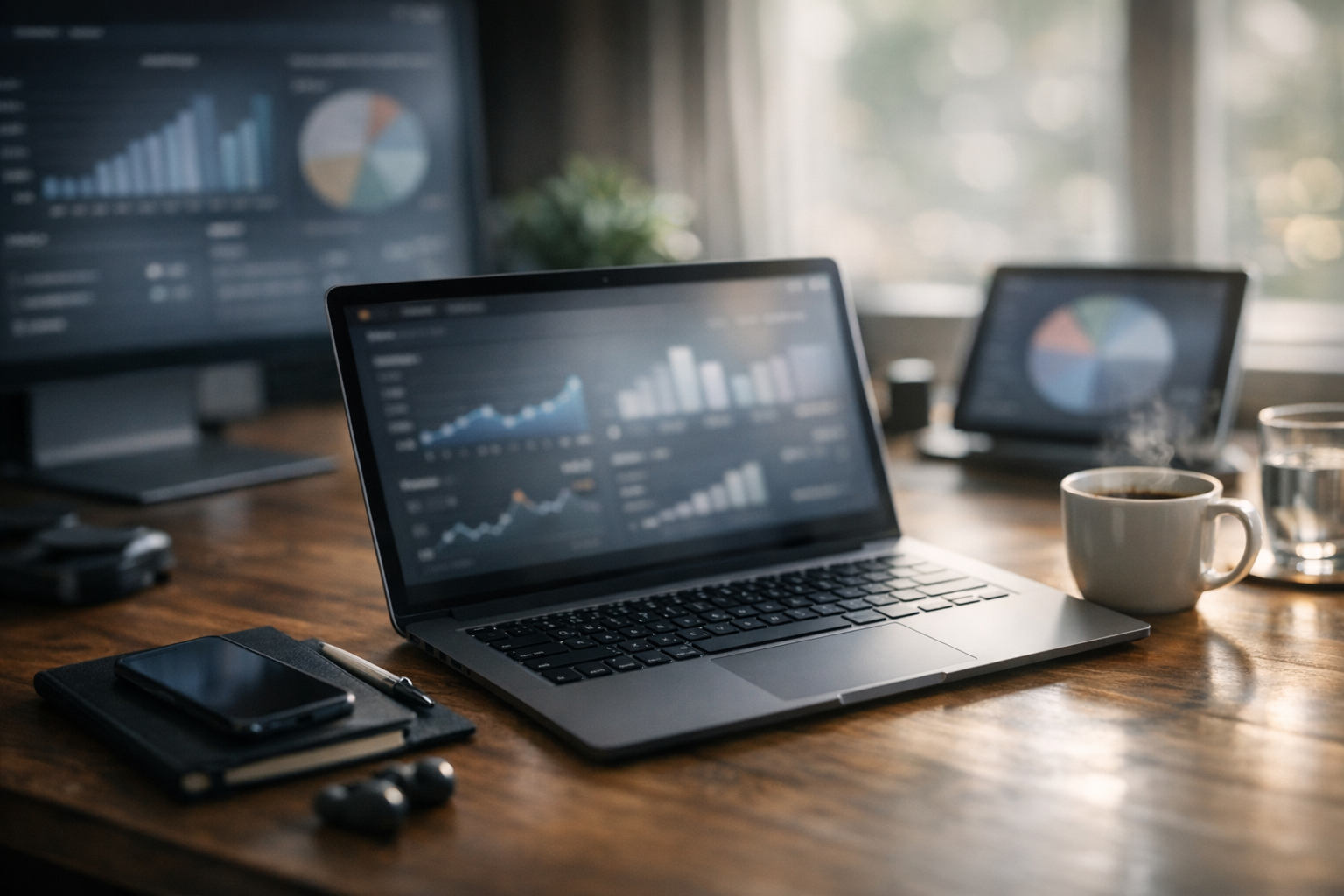 A digital marketing scene showcasing Google Ads analytics and e-commerce performance metrics. A digital marketing scene showcasing Google Ads analytics and e-commerce performance metrics.