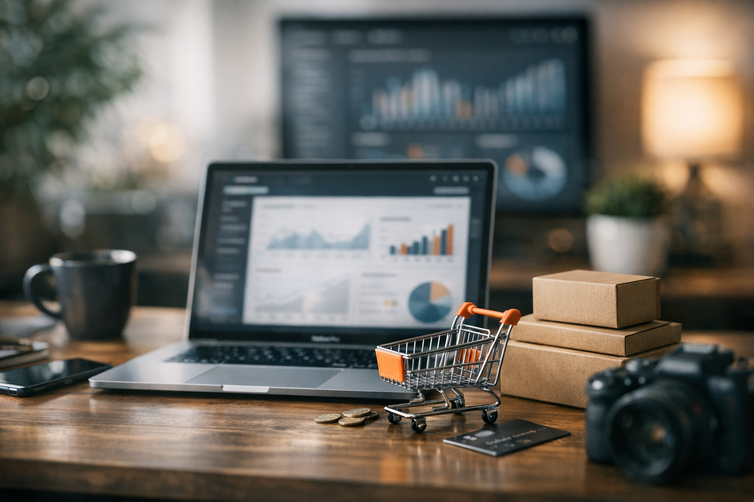 A detailed analytics dashboard showing e-commerce performance metrics and product margins. A detailed analytics dashboard showing e-commerce performance metrics and product margins.